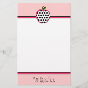 Teacher Stationery - Polka Dot Apple