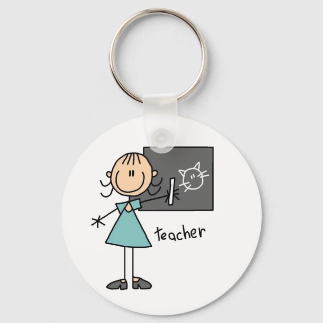 Teacher Stick Figure Keychain (Front)