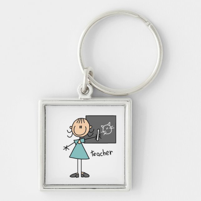 Teacher Stick Figure Keychain (Front)