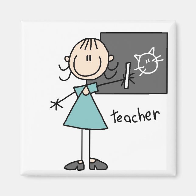 Teacher Stick Figure Magnet (Front)
