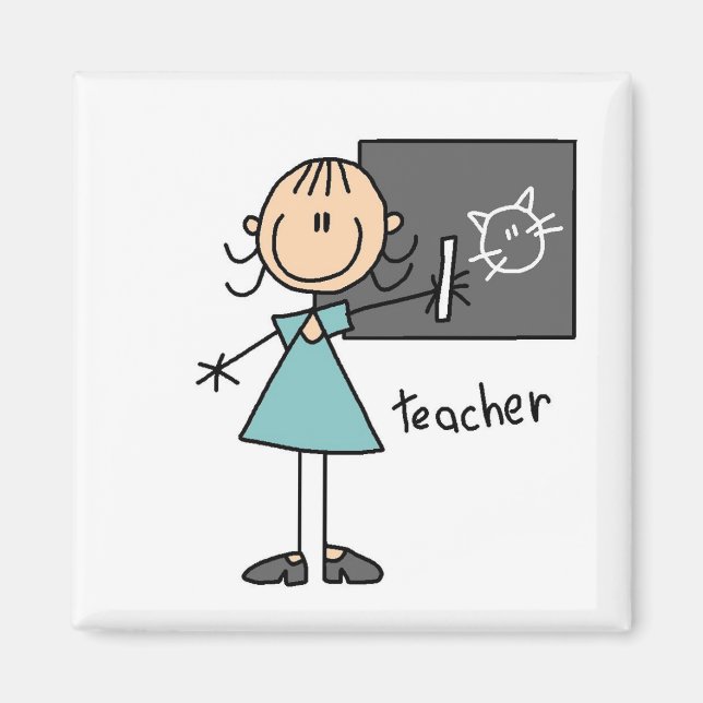 Teacher Stick Figure Magnet (Front)
