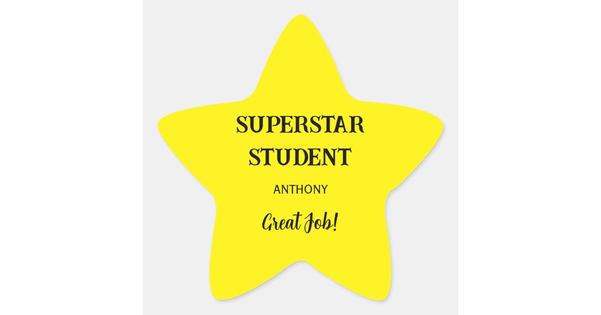Great Job Super Star Colored Glossy Stickers for Students, Teachers &  Classrooms