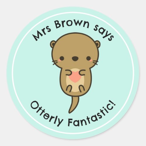 Teacher Stickers Personalized Funny Otter Reward