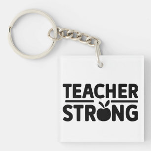 Teacher Strong Wordart Keychain