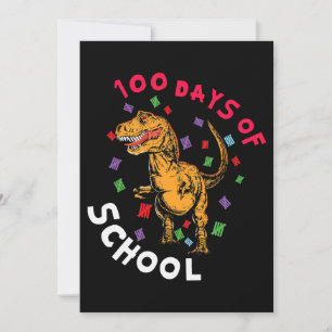 Teacher Student 100th Day Dinosaur 100 Days Of Sch Invitation
