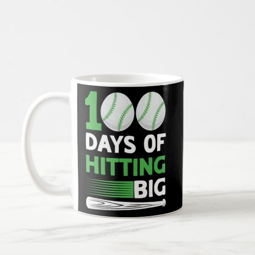 Teacher student 100th day of school baseball 100 d coffee mug