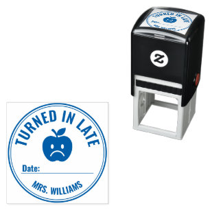 Teacher Student Late Feedback Sad Face Self-inking Stamp