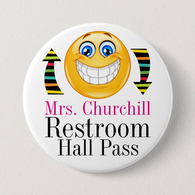 Teacher Student Restroom Pass Button (Front)