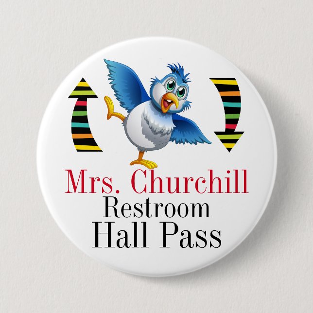 Teacher Student Restroom Pass Button (Front)
