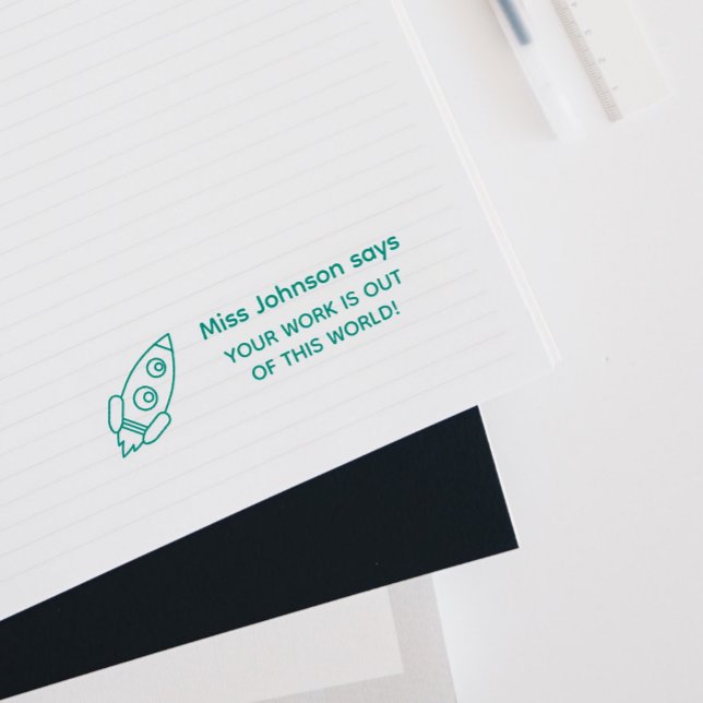 Teacher Student Reward Rocket Good Work  Pocket Stamp (Creator Uploaded)