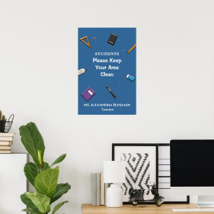 Teacher Student School Elementary Classroom Poster