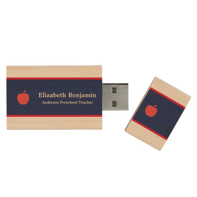 Teacher Student School Professional Business USB Wood Flash Drive (Opened)