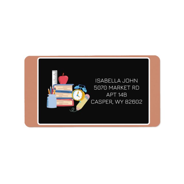 Teacher Students School Tutor chalkboard address Label (Front)