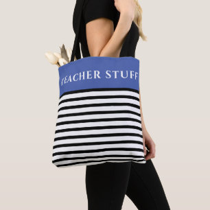 teacher stuff blue teacher fashion nautical theme tote bag