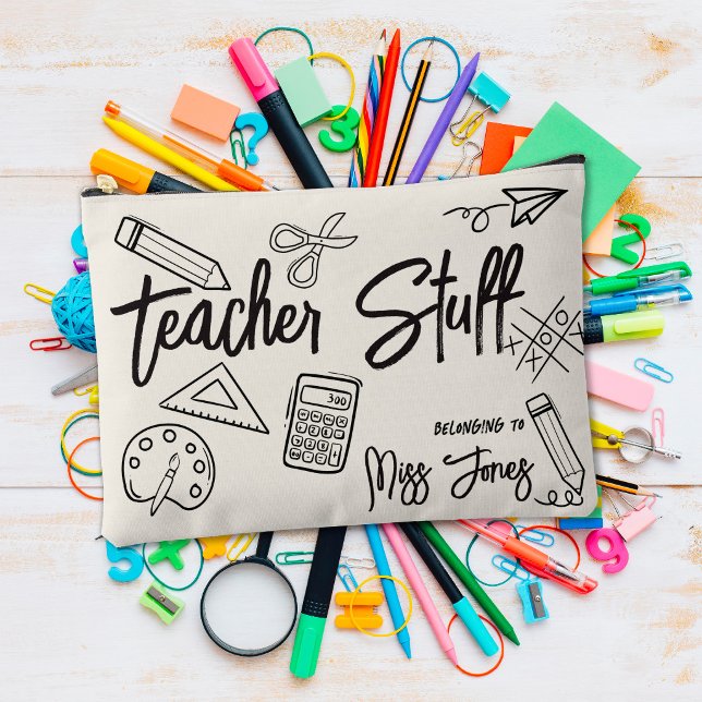 Teacher Stuff Personalised Pencil Case Accessory Pouch (Creator Uploaded)