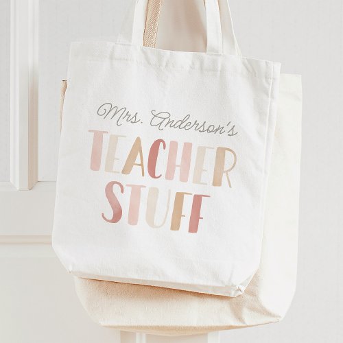 Teacher Stuff Personalized Gift Tote Bag