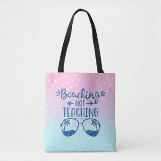 Teacher Summer Pastel Blue Pink Ombre Tote Bag