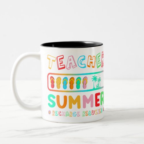 Teacher Summer Recharge Required Beach Mug