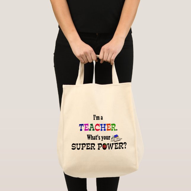 Teacher Super Power Tote Bag (Front (Product))
