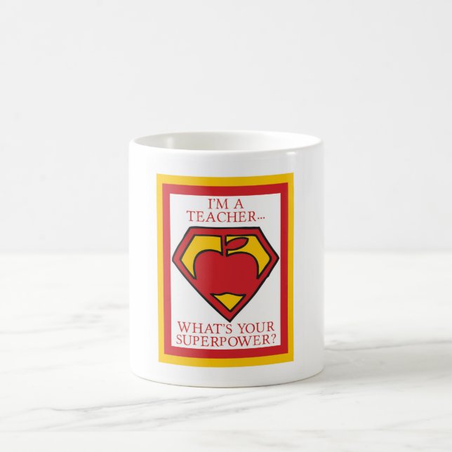 Teacher Superhero Mug, Teacher Gift Coffee Mug (Center)