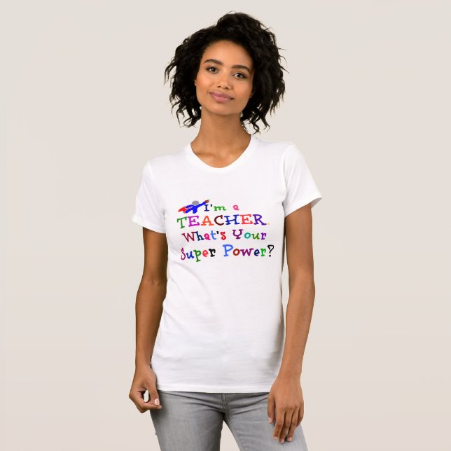 Teacher Superhero, popular design, T-Shirt (Front Full)