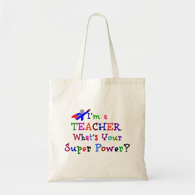 Teacher Superhero Tote Bag (Front)