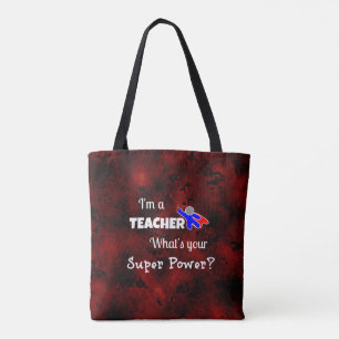 Teacher Superhero Tote Bag