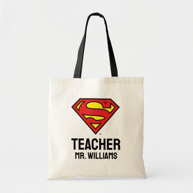 Teacher Superman S-Shield | Superman Logo Tote Bag (Front)