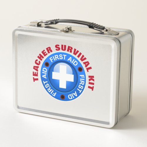 Teacher Survival Kit _ Customize Back  Metal Lunch Box