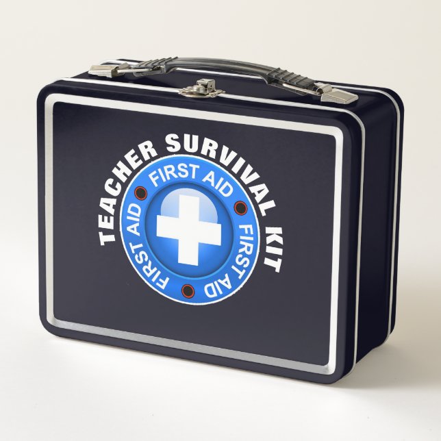 Teacher Survival Kit - Customize Back ... Metal Lunch Box (Front)