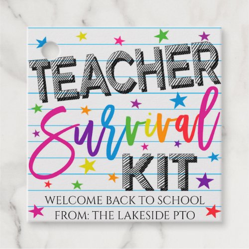 Teacher Survival Kit Gift Tags Welcome Back Favor Tags