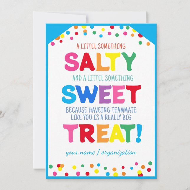 Teacher Sweet Treat Tag, Teacher Appreciation Holi Invitation (Front)