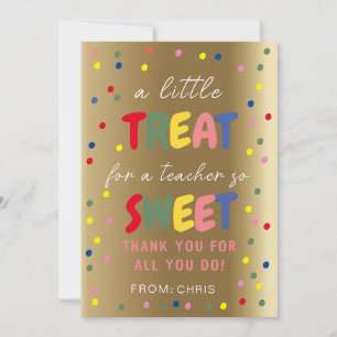 Teacher Sweet Treat Tag, Teacher Appreciation Thank You Card