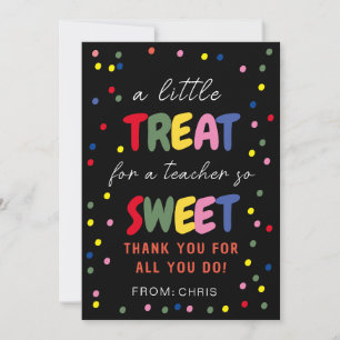 Teacher Sweet Treat Tag, Teacher Appreciation Thank You Card