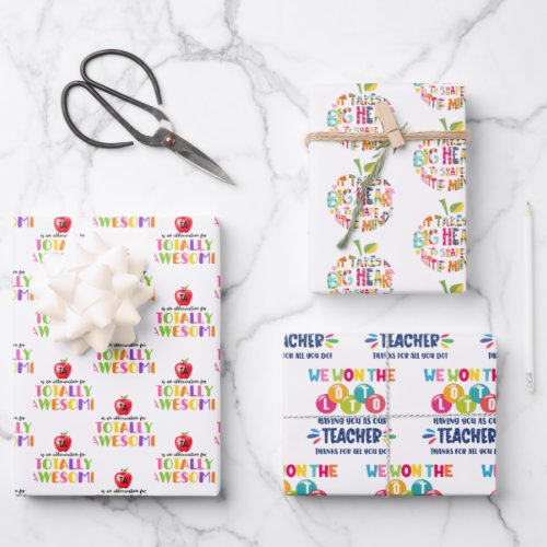 Teacher TA Apple design  Wrapping Paper Sheets