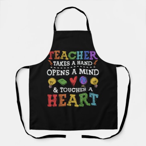 Teacher Takes A Hand Appreciation Inspirational Qu Apron