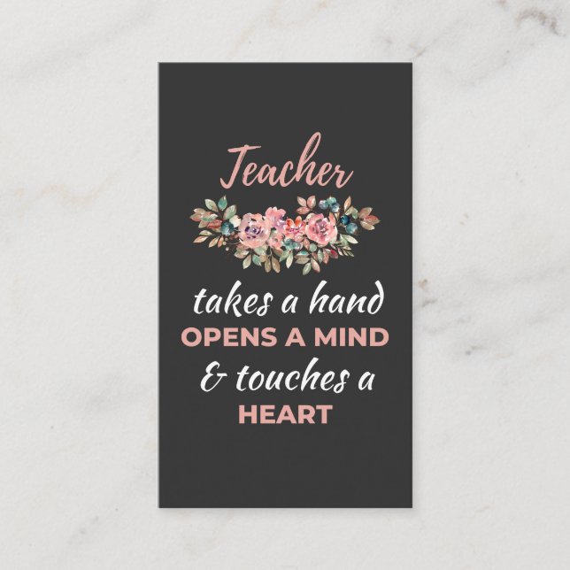 Teacher Takes A Hand Opens A Mind Enclosure Card (Front)