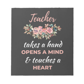 Teacher Takes A Hand Opens A Mind Notepad