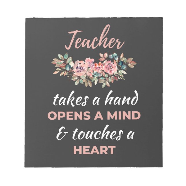 Teacher Takes A Hand Opens A Mind Notepad (Front)