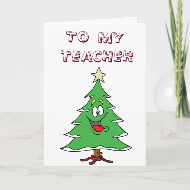 **TEACHER** TALKING CHRISTMAS TREE-MERRY CHRISTMAS HOLIDAY CARD (Front)