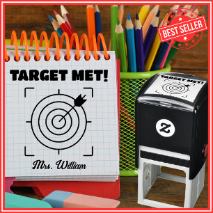 Teacher Target Met Praise Grading Encouragement Self-inking Stamp