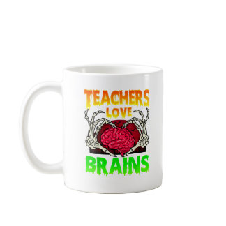 Teacher Teachers Brains Skeleton Hand Heart Hallow Coffee Mug