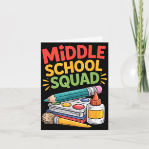 Teacher teaching kids educator middle school squad card