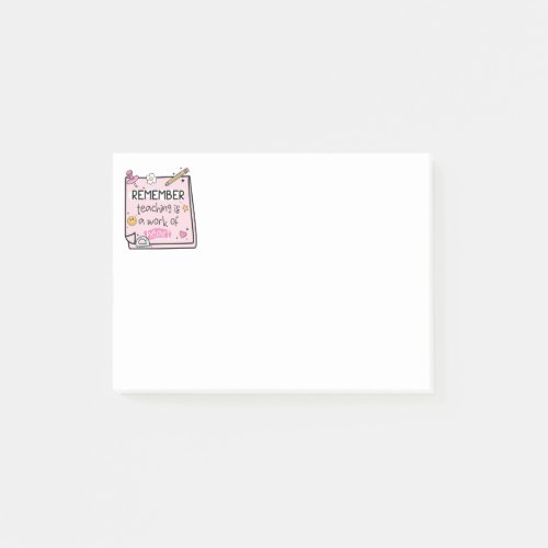 Teacher Teaching Pastel Pink Post_it Notes Gift