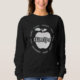 Teacher Team Back To School Apple Principal Typogr Sweatshirt