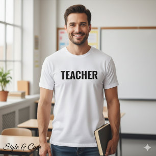 TEACHER Text Statement Tee for Men Customizable