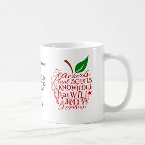 Teacher thank you apple mug christmas gift