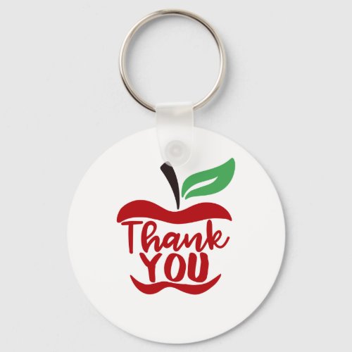 Teacher Thank you apple words keychain