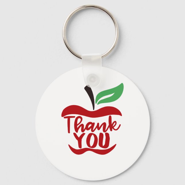 Teacher Thank you apple words keychain (Front)