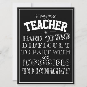 Teacher Thank you Appreciation Gift for him black Card